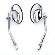 ZIXMJ 2Pcs Black Round Motorcycle Rearview Side Mirrors, for Harley, for Sportster, for Bobber, for Chopper, Motorcycle Mirrors